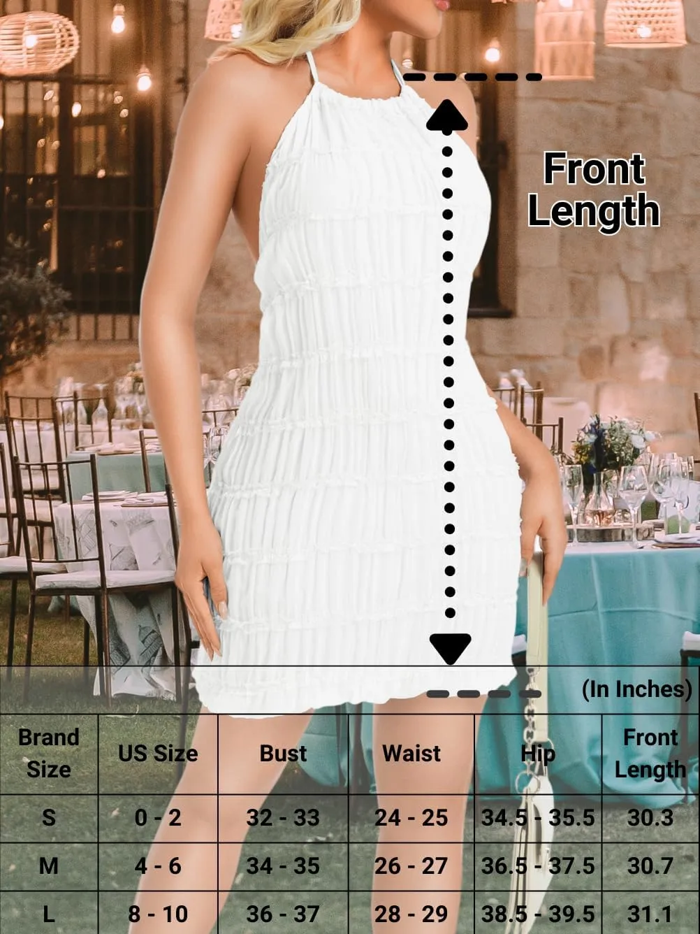 Kaei&Shi Summer Halter Chiffon Dresses,Backless Tiered Mini Dress,Women Ruched Lace Trim Beach Sundress