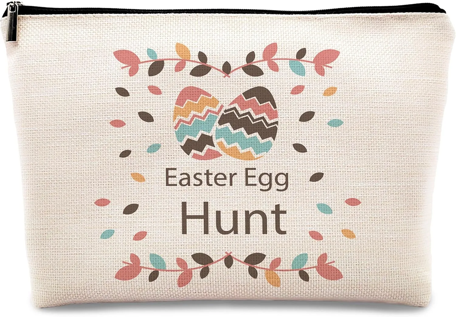 kdqua Happy Easter Rabbit Makeup Bag, Green Rabbit Egg Teen Girls Holiday Gifts Linen Cosmetic Bag Zipper Pouch Travel Toiletry Bag, Easter Theme Easter Bunny Print Gifts for Women Girls (egg)