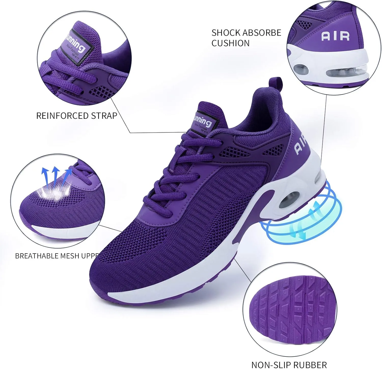 KPP Running Shoes for Women, Navy Blue and Pink, Breathable Mesh Upper