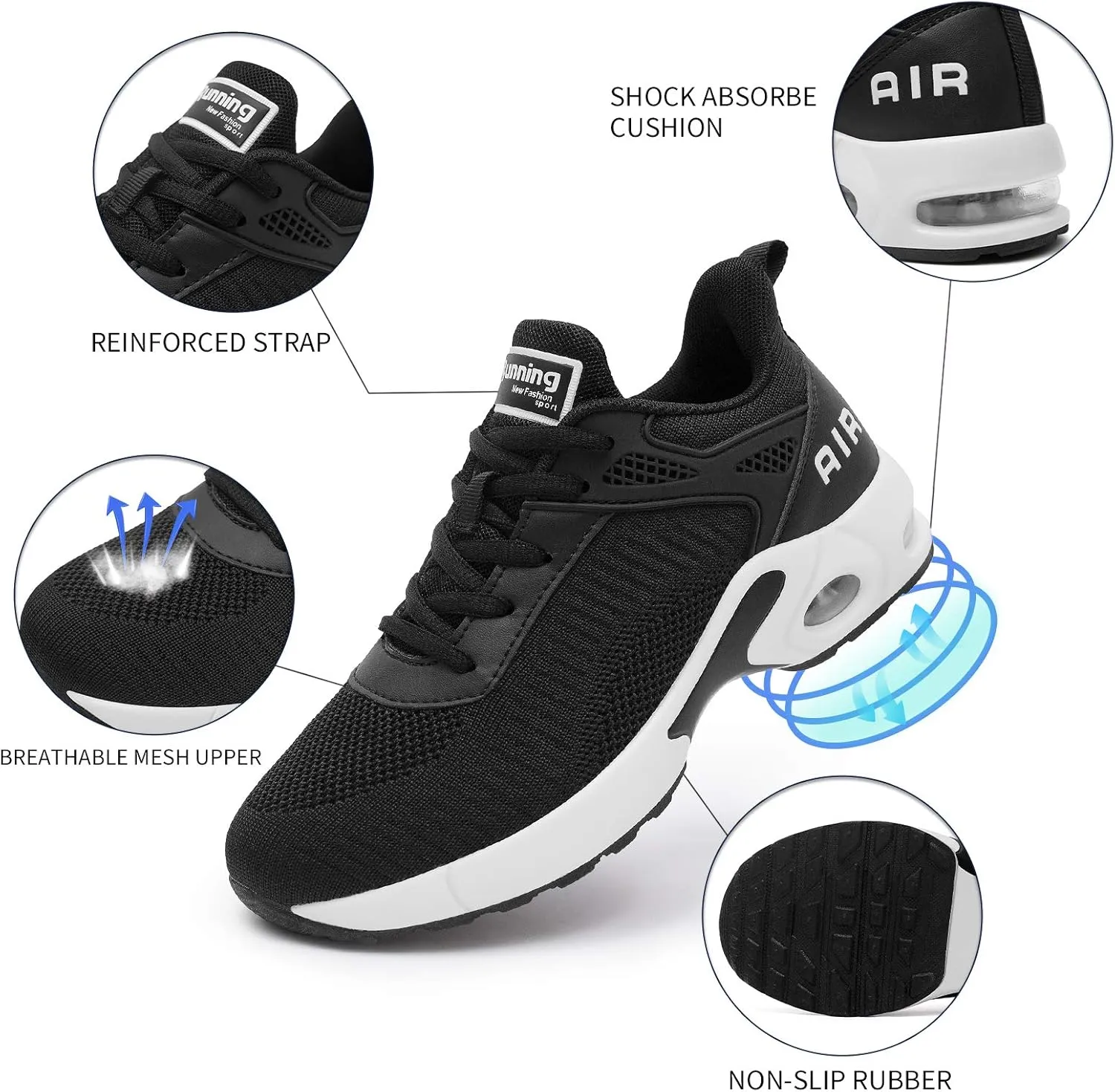 KPP Running Shoes for Women, Navy Blue and Pink, Breathable Mesh Upper