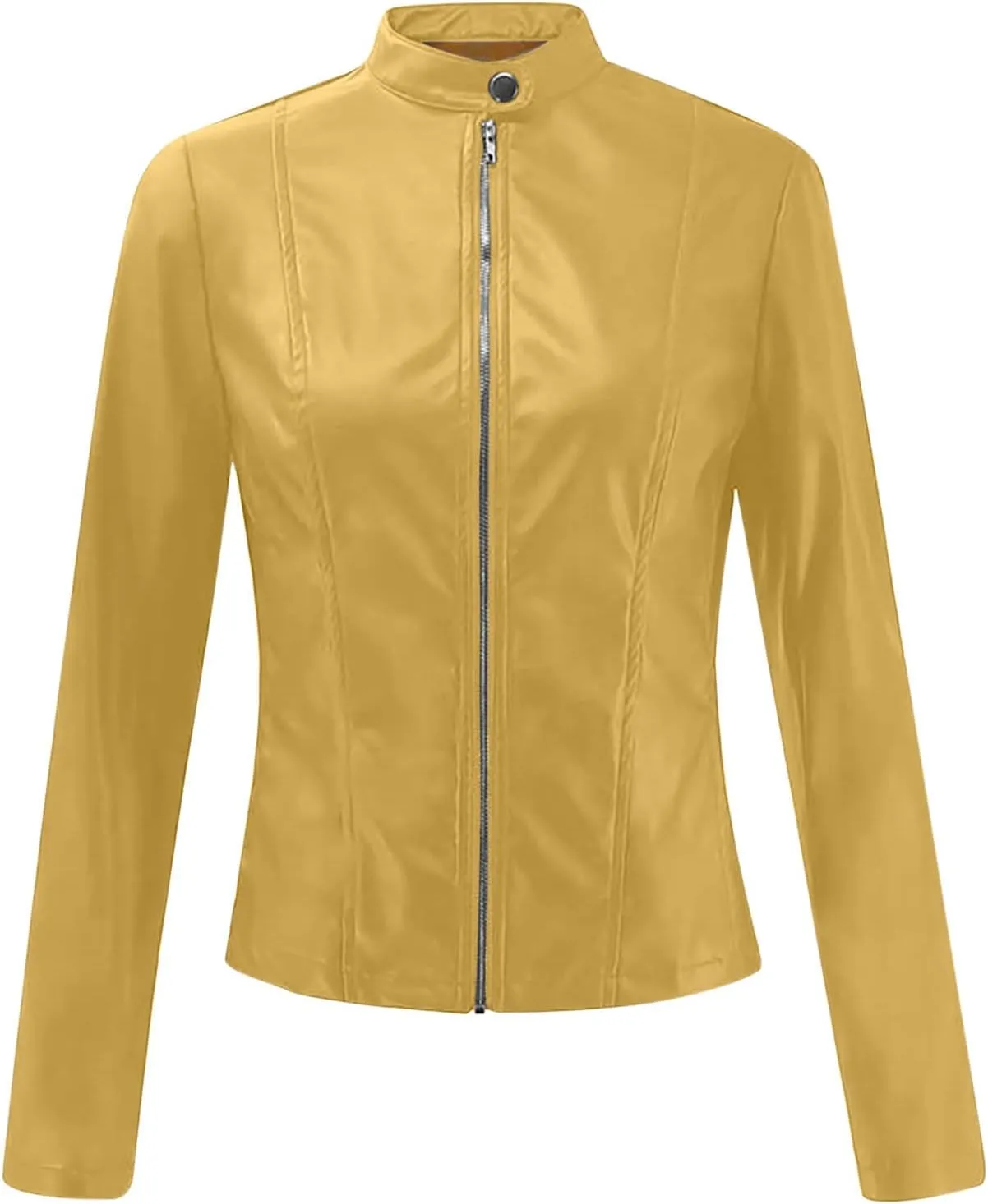Kuluzego Womens Cardigan Front Coat Baby Tees Jacket Outerwear for Women Long Sleeve Faux Leather Fall Winter Coat 2025 Y2K