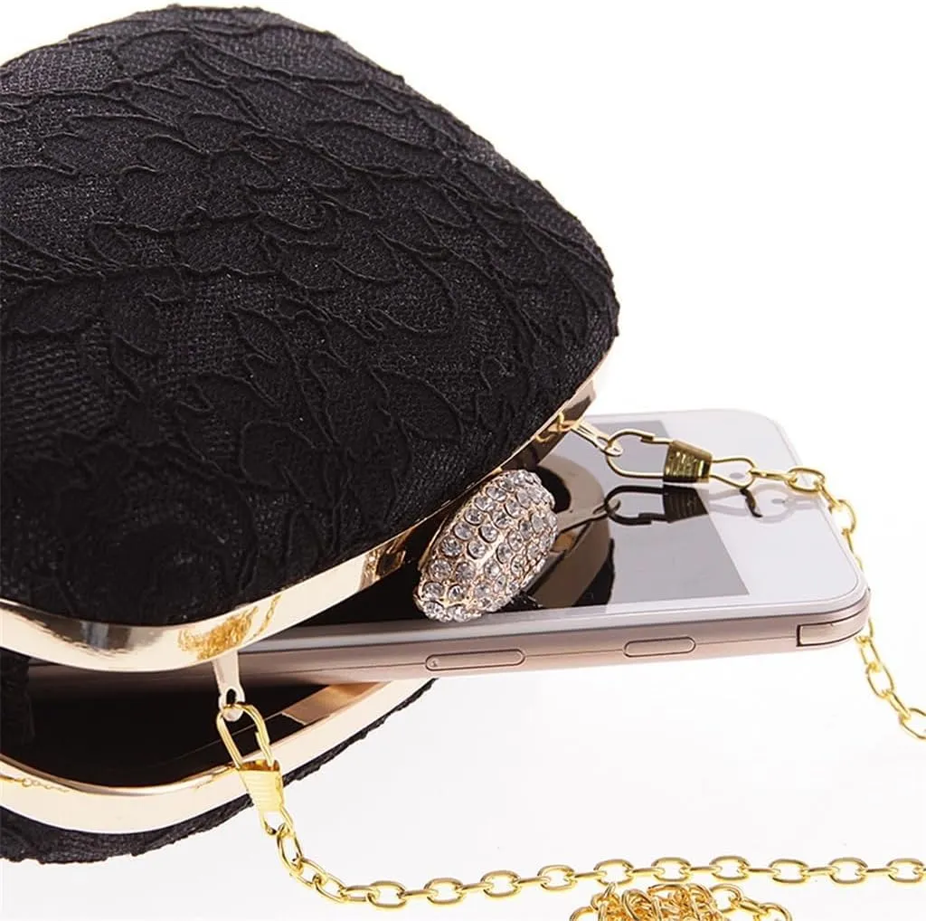 Lace Evening Bag Europe and America Women's Bag Nightclub Bag Female Clutch Evening Bag Chain Small Square