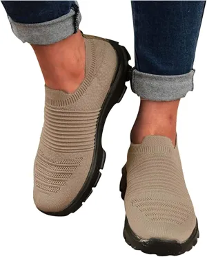 Ladmiple Gym Shoes For Women Workout Memory Foam Slip On Running Shoes Non Slip Walking Tennis Fashion Athletic Sneakers