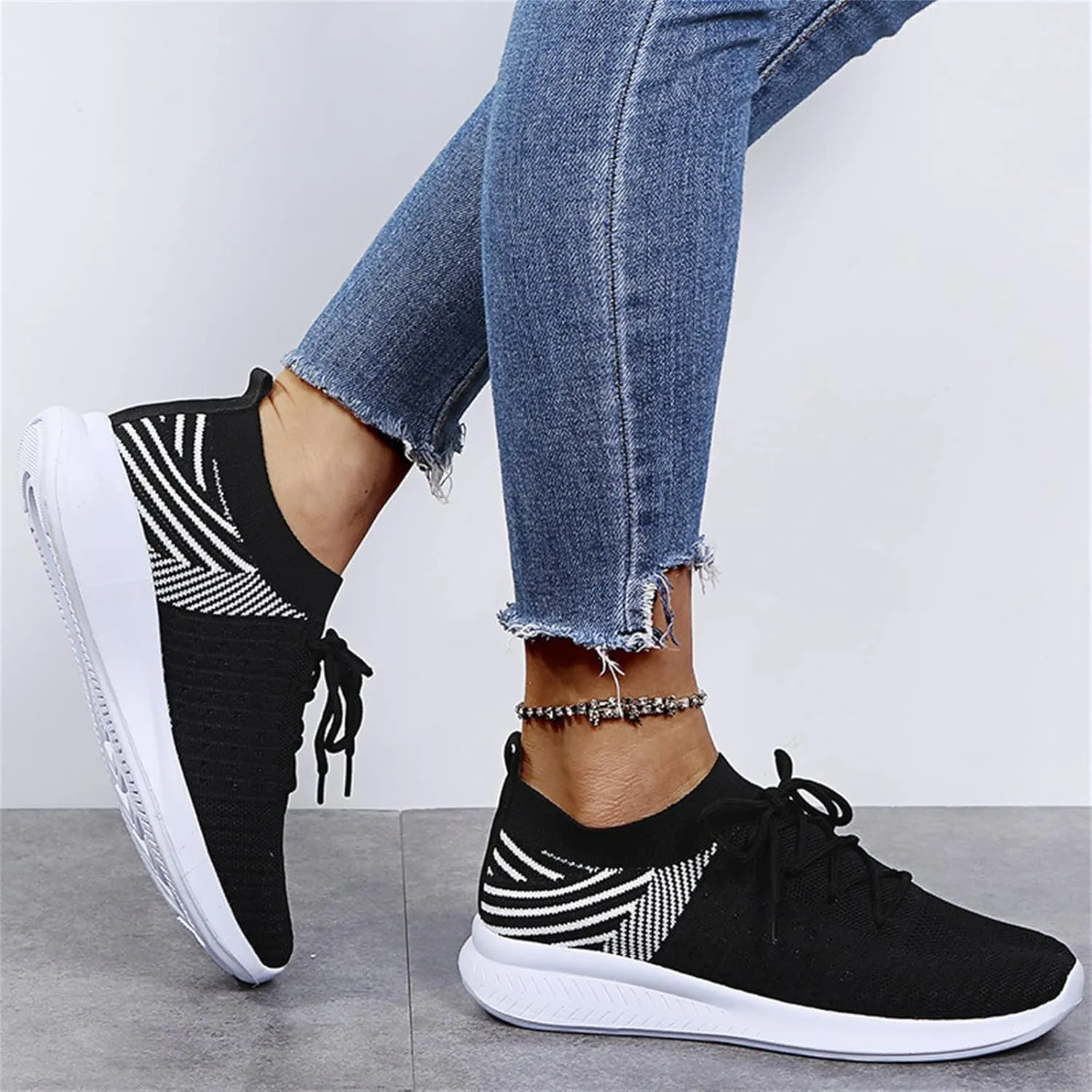 Ladmiple Gym Shoes For Women Workout Running Slip On Non Slip Walking Shoes Lightweight Tennis Fashion Athletic Sneakers