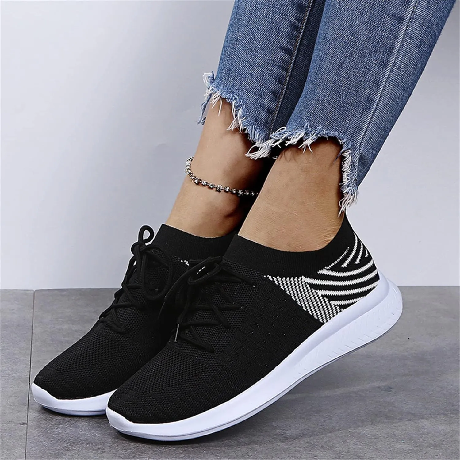 Ladmiple Gym Shoes For Women Workout Running Slip On Non Slip Walking Shoes Lightweight Tennis Fashion Athletic Sneakers