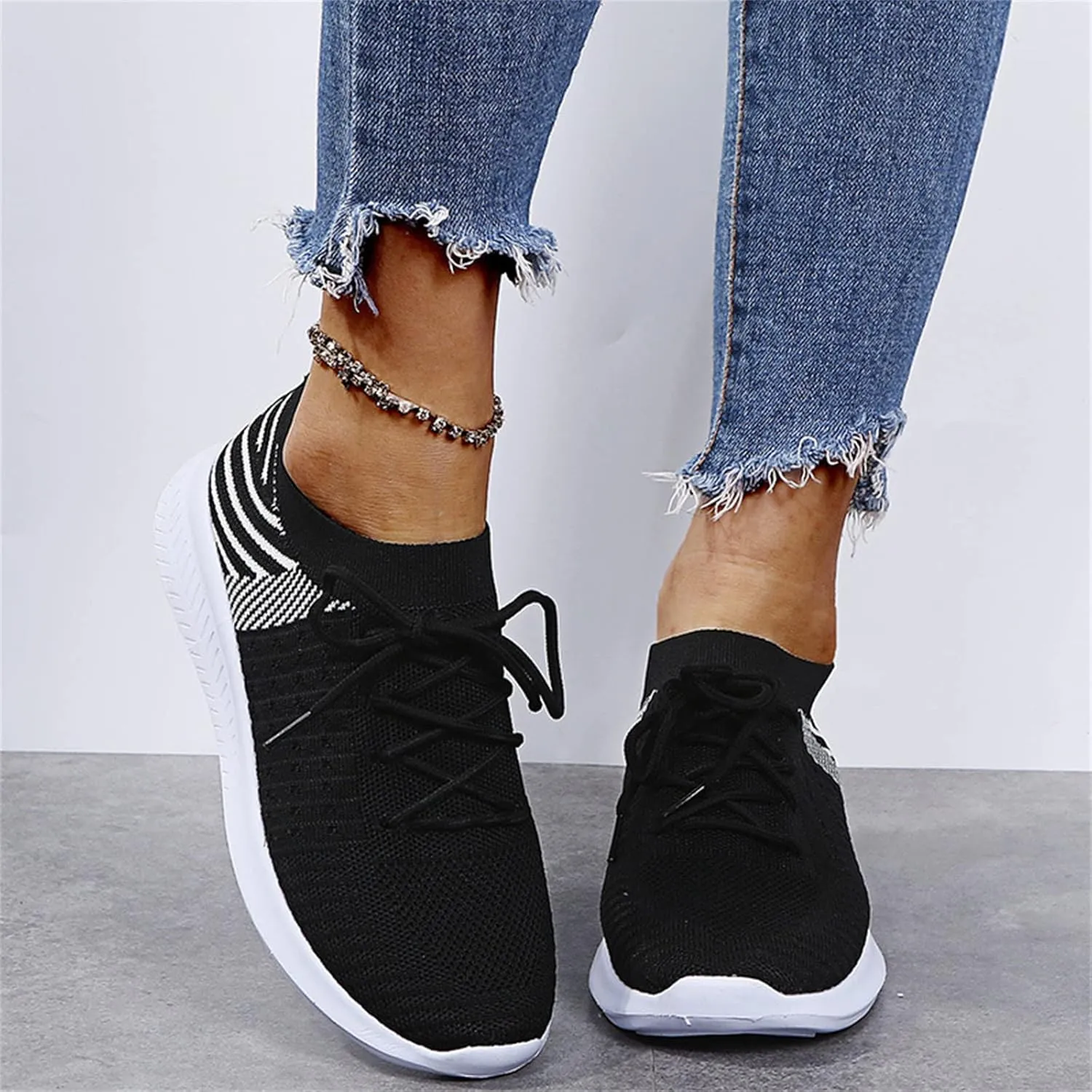 Ladmiple Gym Shoes For Women Workout Running Slip On Non Slip Walking Shoes Lightweight Tennis Fashion Athletic Sneakers