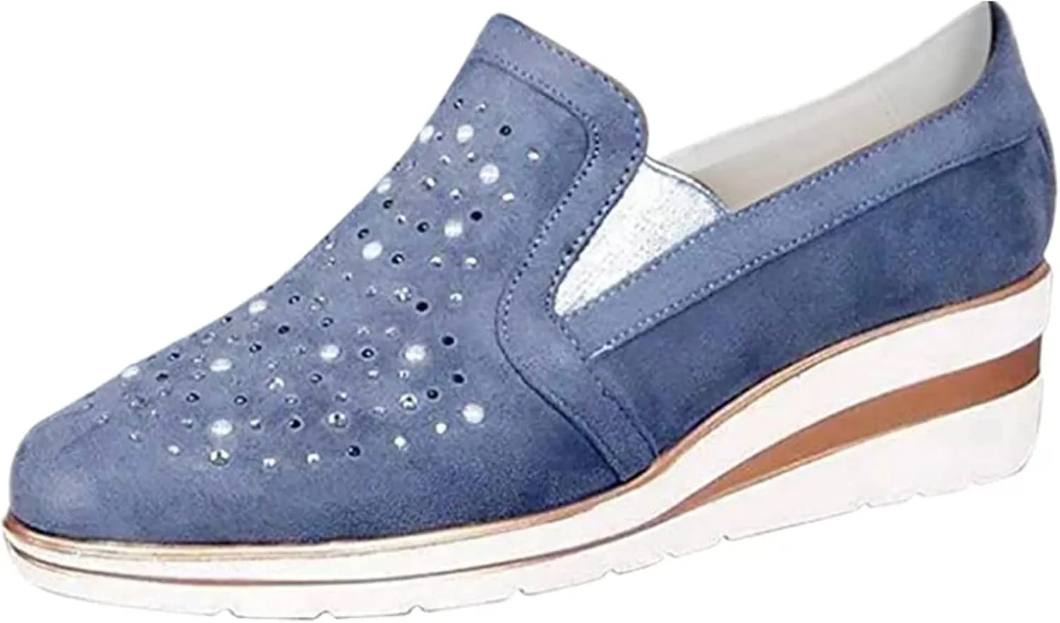 Ladmiple Sneakers For Women Walking Shoes Wide Width Glitter Shoes Slip On Casual Dressy Summer Fashion Flats Loafers