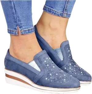Ladmiple Sneakers For Women Walking Shoes Wide Width Glitter Shoes Slip On Casual Dressy Summer Fashion Flats Loafers