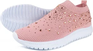 Ladmiple Womens Tennis Shoes Lightweight Walking Shoes Slip On Breathable Athletic Sneakers for Running Gym Workout
