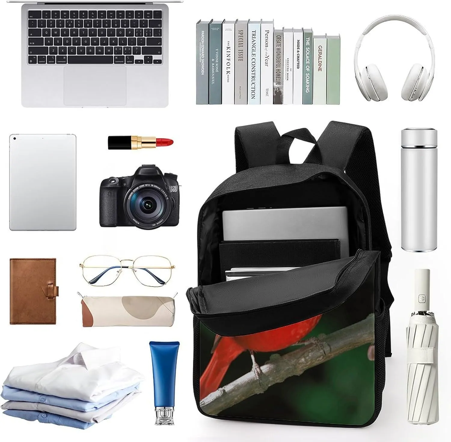 Laptop Backpack Casual Daypack Waterproof Beautiful Red Birds Computer Bag Business Work Bag for Travel