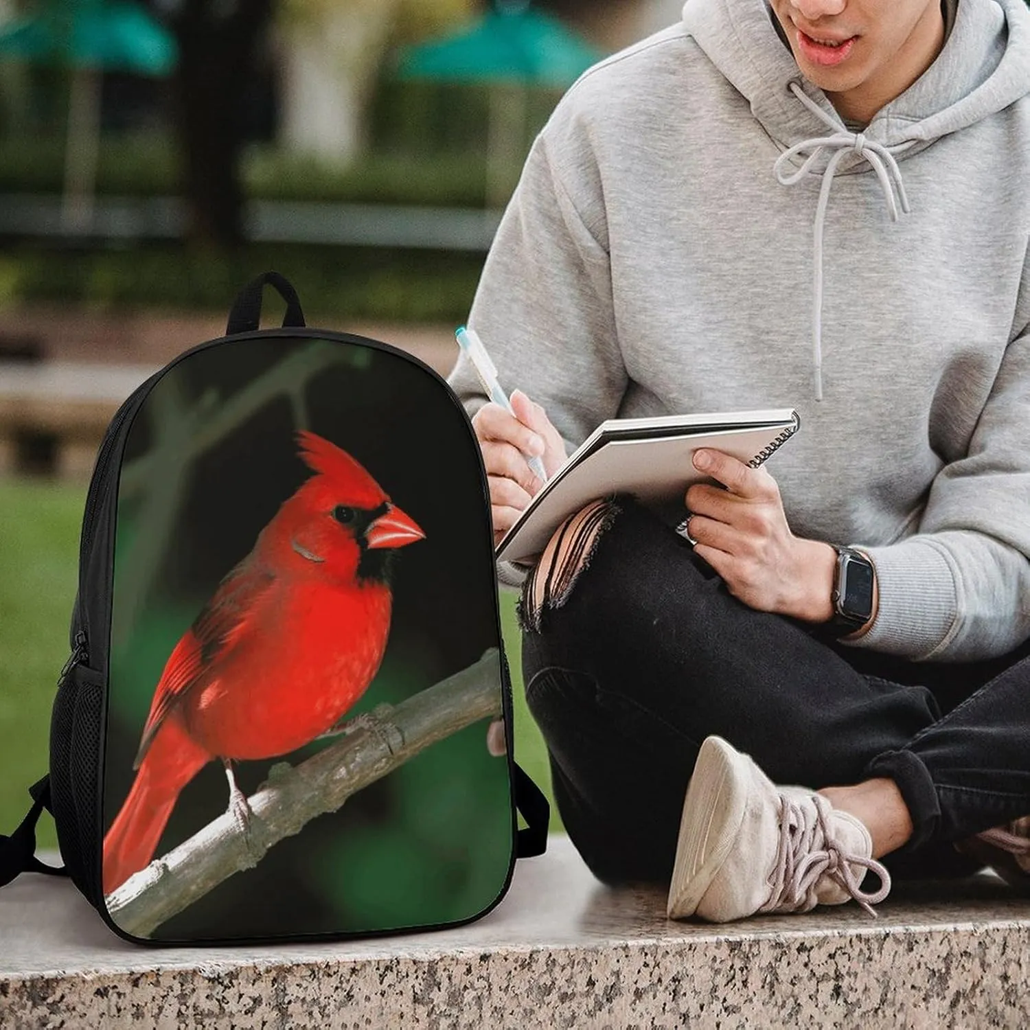Laptop Backpack Casual Daypack Waterproof Beautiful Red Birds Computer Bag Business Work Bag for Travel