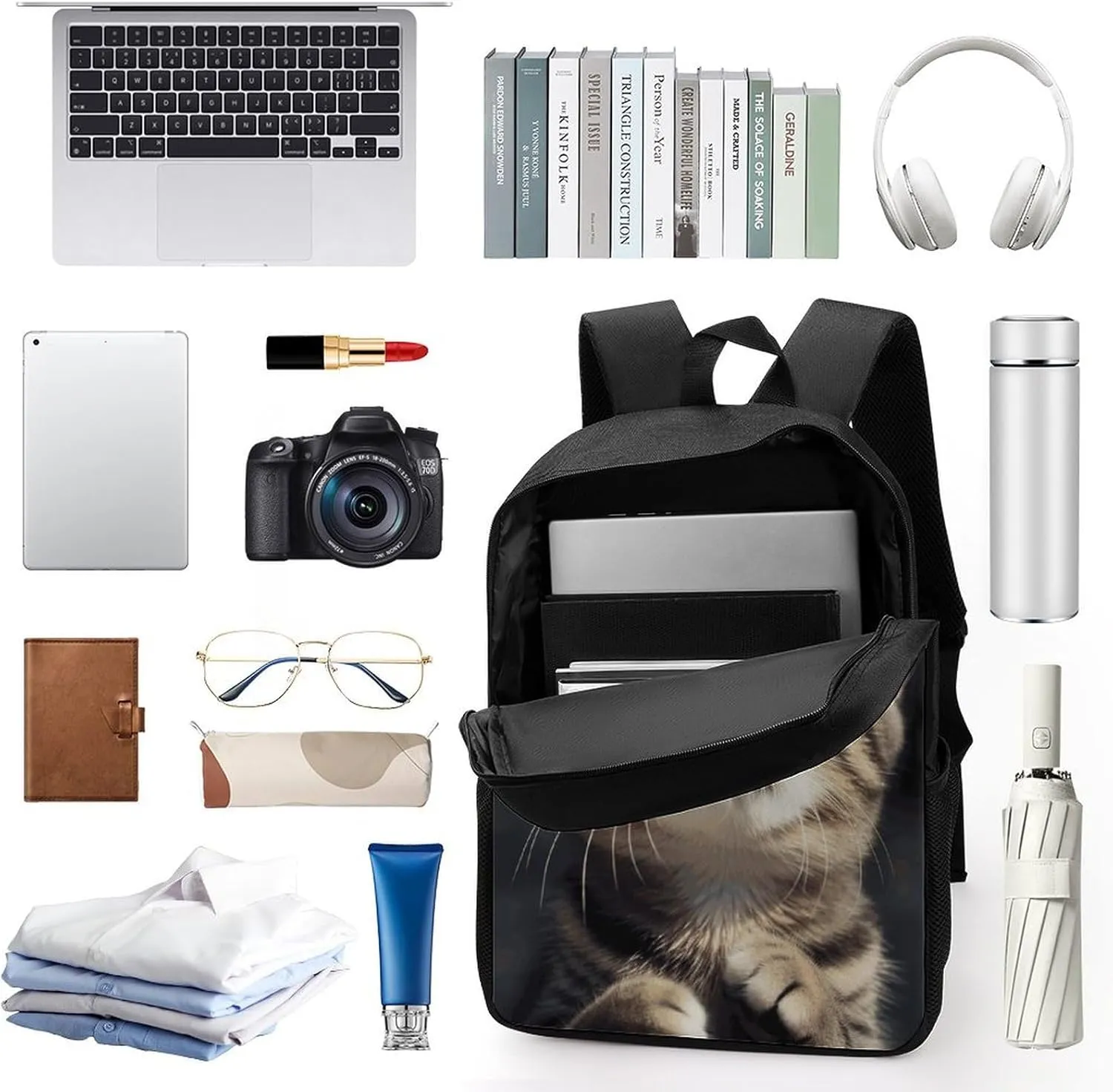 Laptop Backpack Casual Daypack Waterproof Cat Computer Bag Business Work Bag for Travel