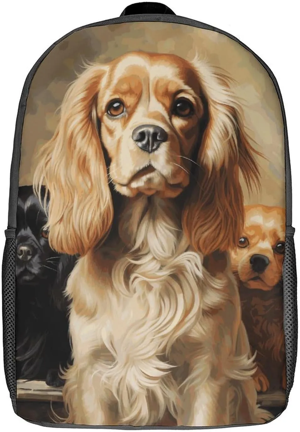 Laptop Backpack Casual Daypack Waterproof Cocker Spaniel Computer Bag Business Work Bag for Travel, 17inch