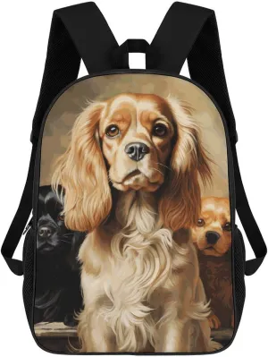 Laptop Backpack Casual Daypack Waterproof Cocker Spaniel Computer Bag Business Work Bag for Travel, 17inch