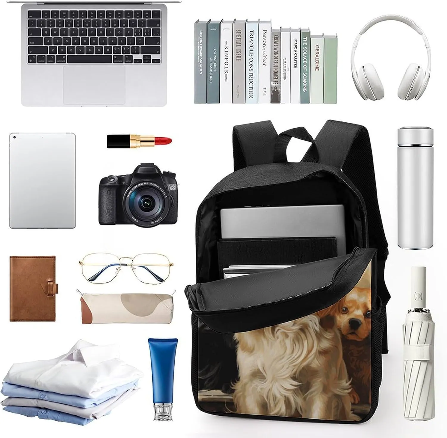 Laptop Backpack Casual Daypack Waterproof Cocker Spaniel Computer Bag Business Work Bag for Travel, 17inch