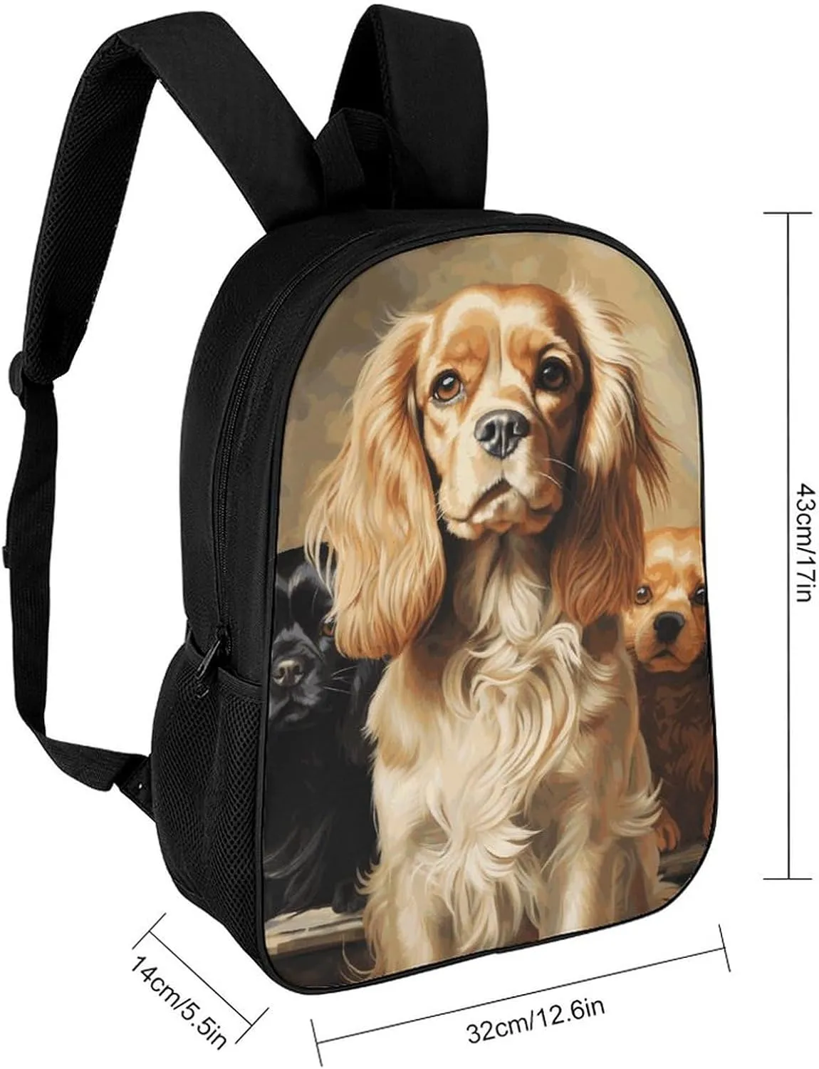Laptop Backpack Casual Daypack Waterproof Cocker Spaniel Computer Bag Business Work Bag for Travel, 17inch