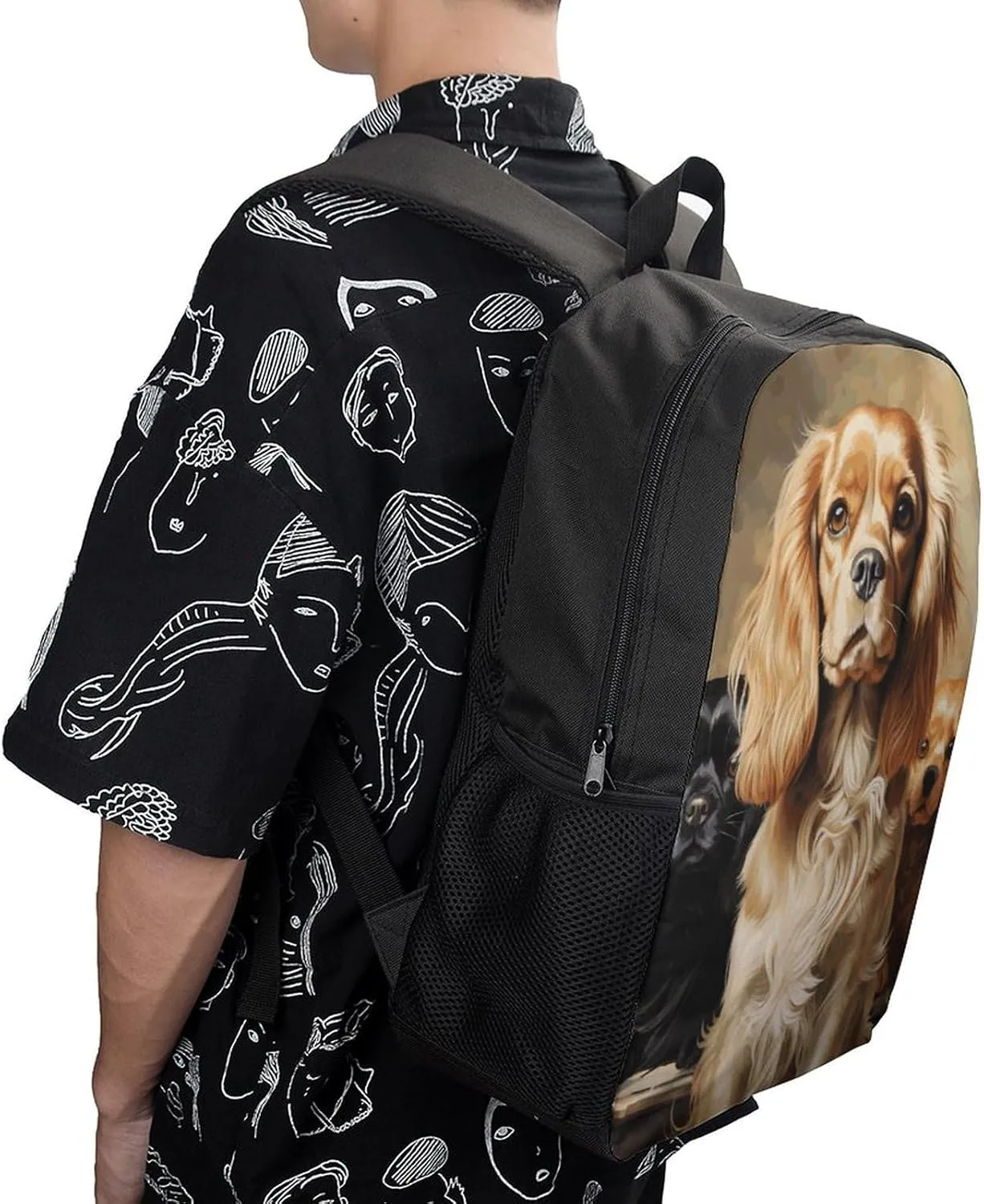 Laptop Backpack Casual Daypack Waterproof Cocker Spaniel Computer Bag Business Work Bag for Travel, 17inch