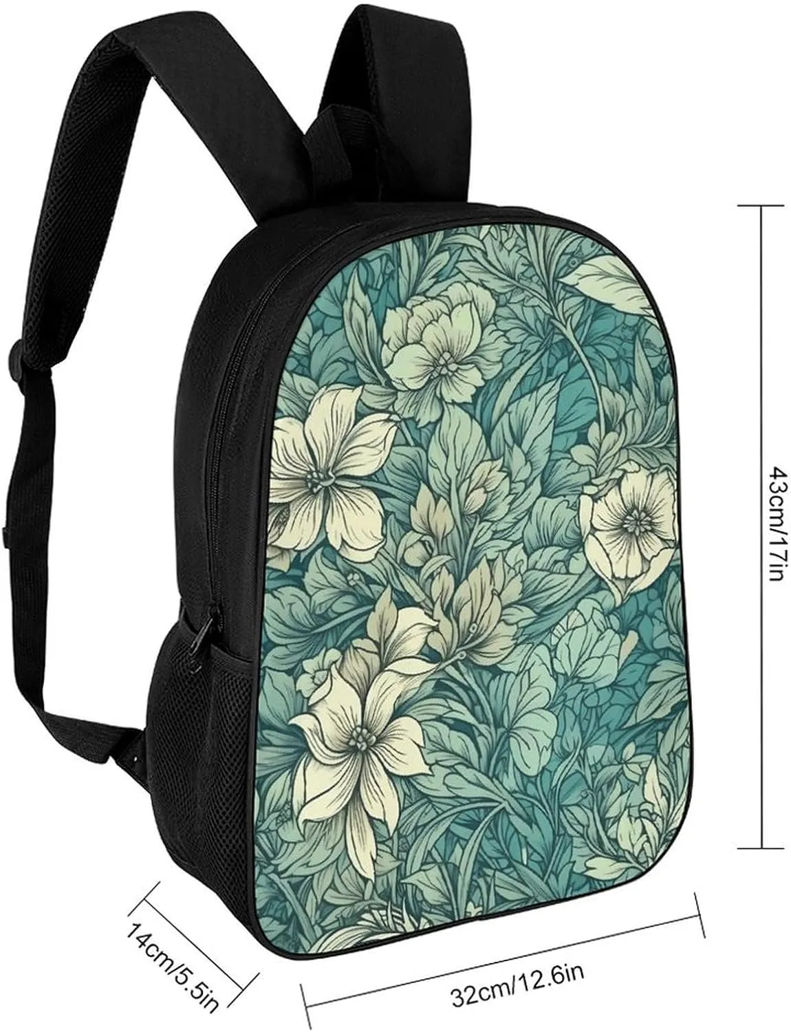 Laptop Backpack Casual Daypack Waterproof Leaves And Flowers Computer Bag Business Work Bag for Travel