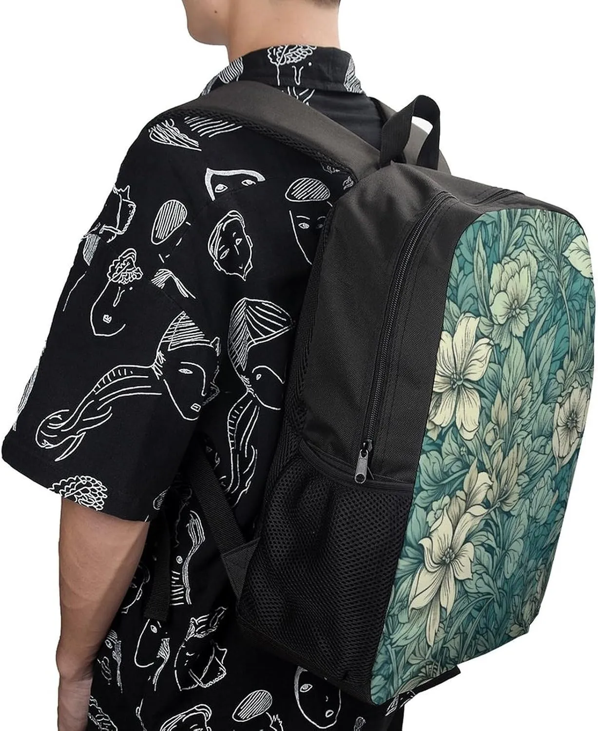 Laptop Backpack Casual Daypack Waterproof Leaves And Flowers Computer Bag Business Work Bag for Travel
