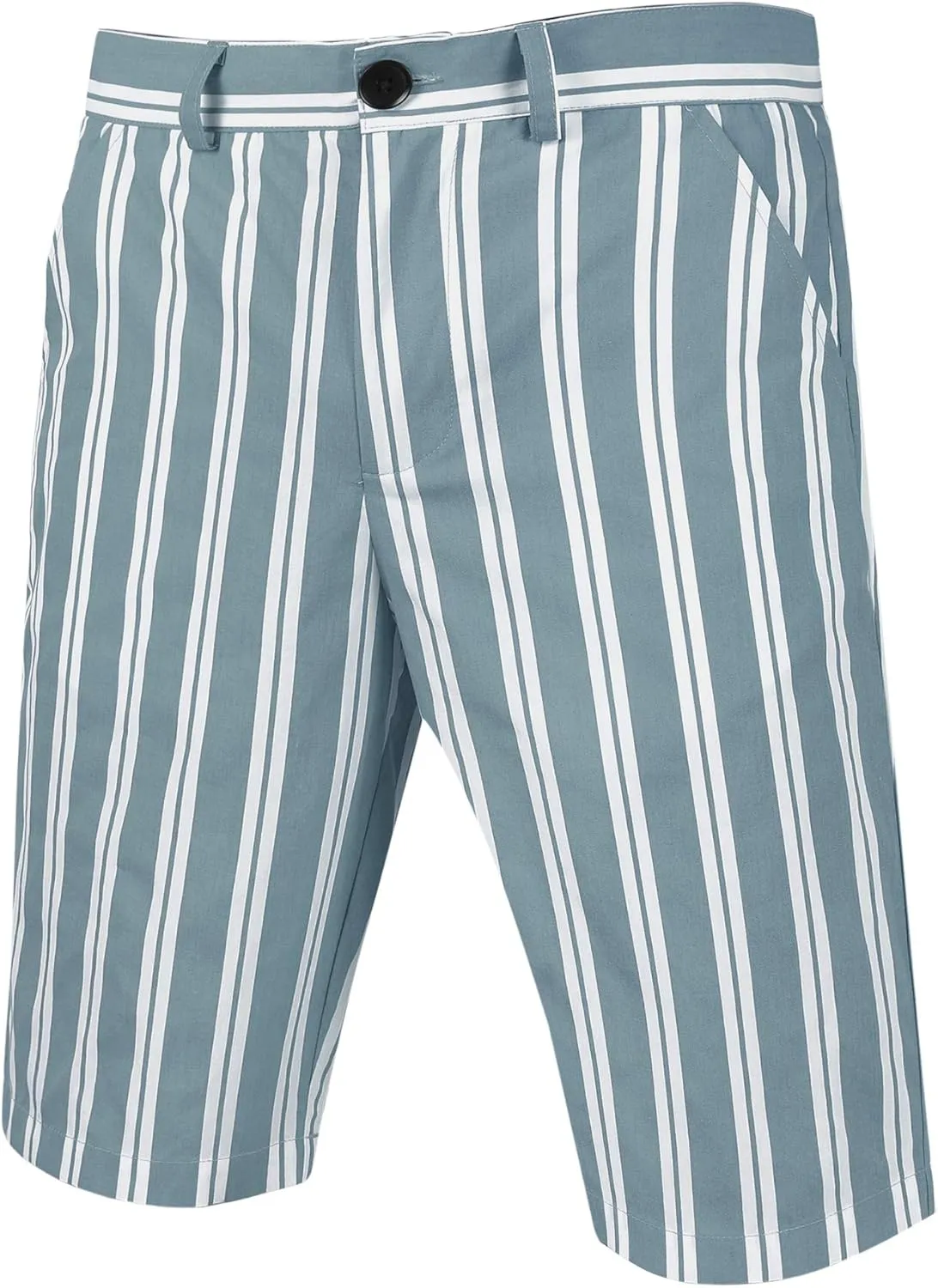 Lars Amadeus Men's Summer Striped Shorts Slim Fit Flat Front Walk Chino Seersucker Pants