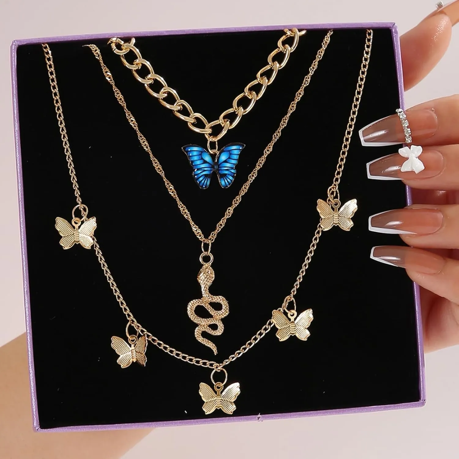 Layered Gold Plated Necklaces For Women Trendy Dainty Non Tarnish Chunky 14k Gold Layering Prom Necklace Set Gold Chain Choker Charm Necklace Stack For Woman