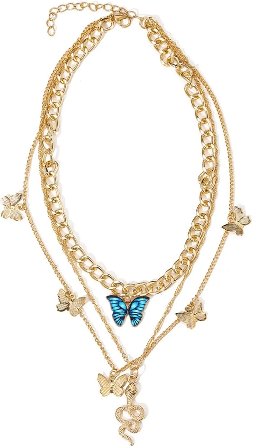 Layered Gold Plated Necklaces For Women Trendy Dainty Non Tarnish Chunky 14k Gold Layering Prom Necklace Set Gold Chain Choker Charm Necklace Stack For Woman