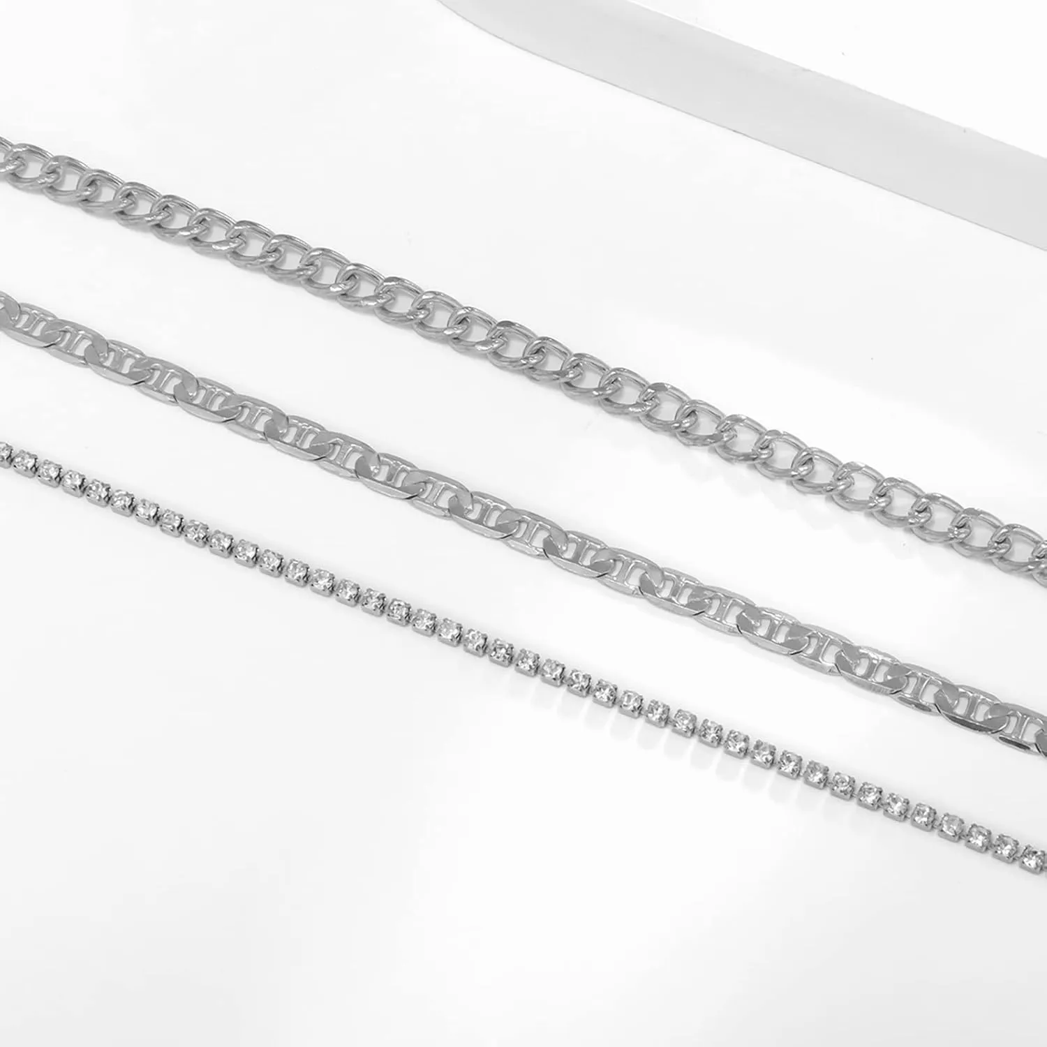 Layered Necklaces for Women, Dainty Layering Necklaces for Women Simple Thin Rhinestones Chain Pendant Chain Necklaces Women Jewelry, 3 Pieces