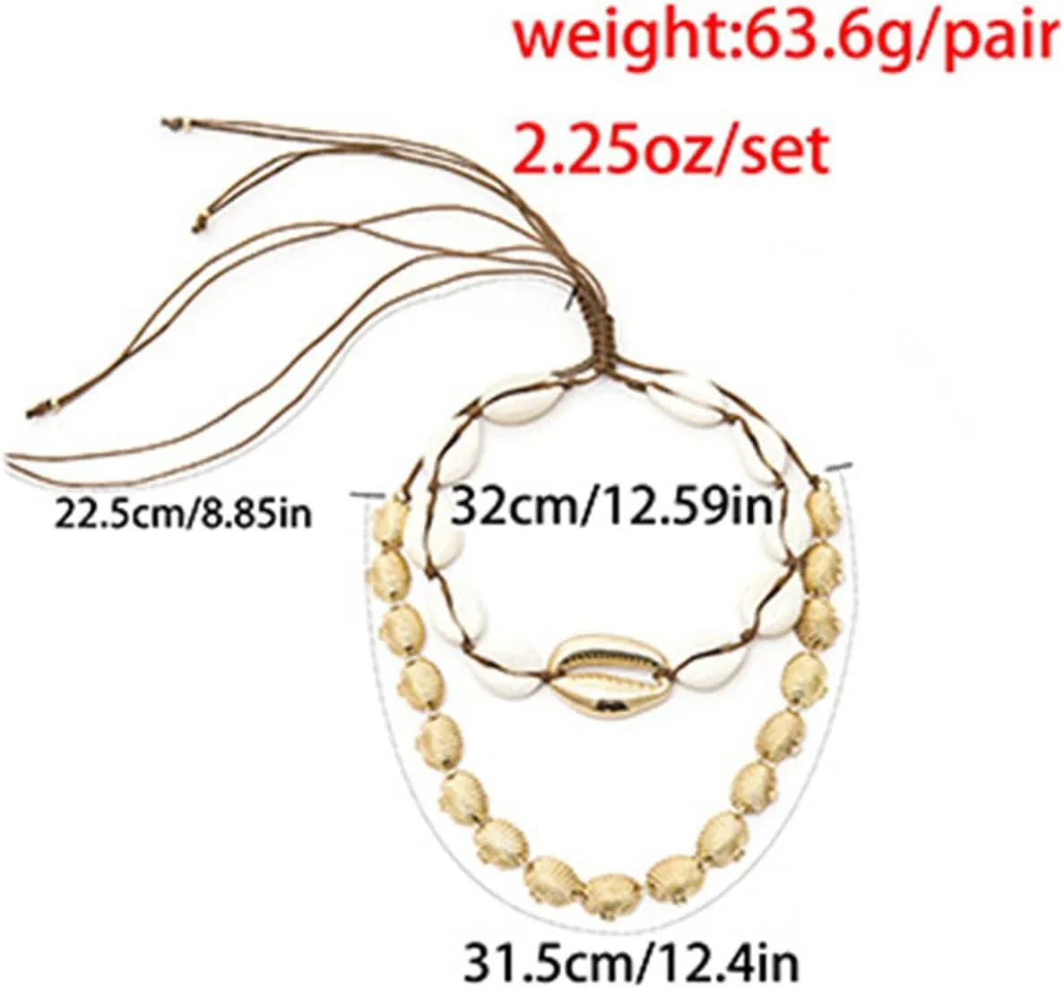 Layered Necklaces for Women, Layered Necklaces for Women Scallop Shell Multilayer Chain Pendant Chain Necklaces for Women Girls, 3 Pieces