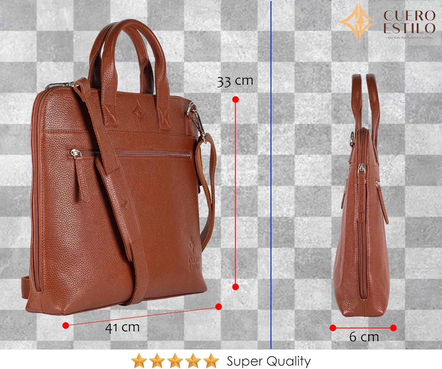 Leather Laptop Bag - Handcrafted Floater Leather, Compact & Stylish for Business, Office & Travel,
