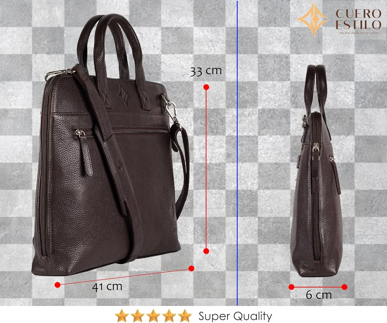 Leather Laptop Bag - Handcrafted Floater Leather, Compact & Stylish for Business, Office & Travel,