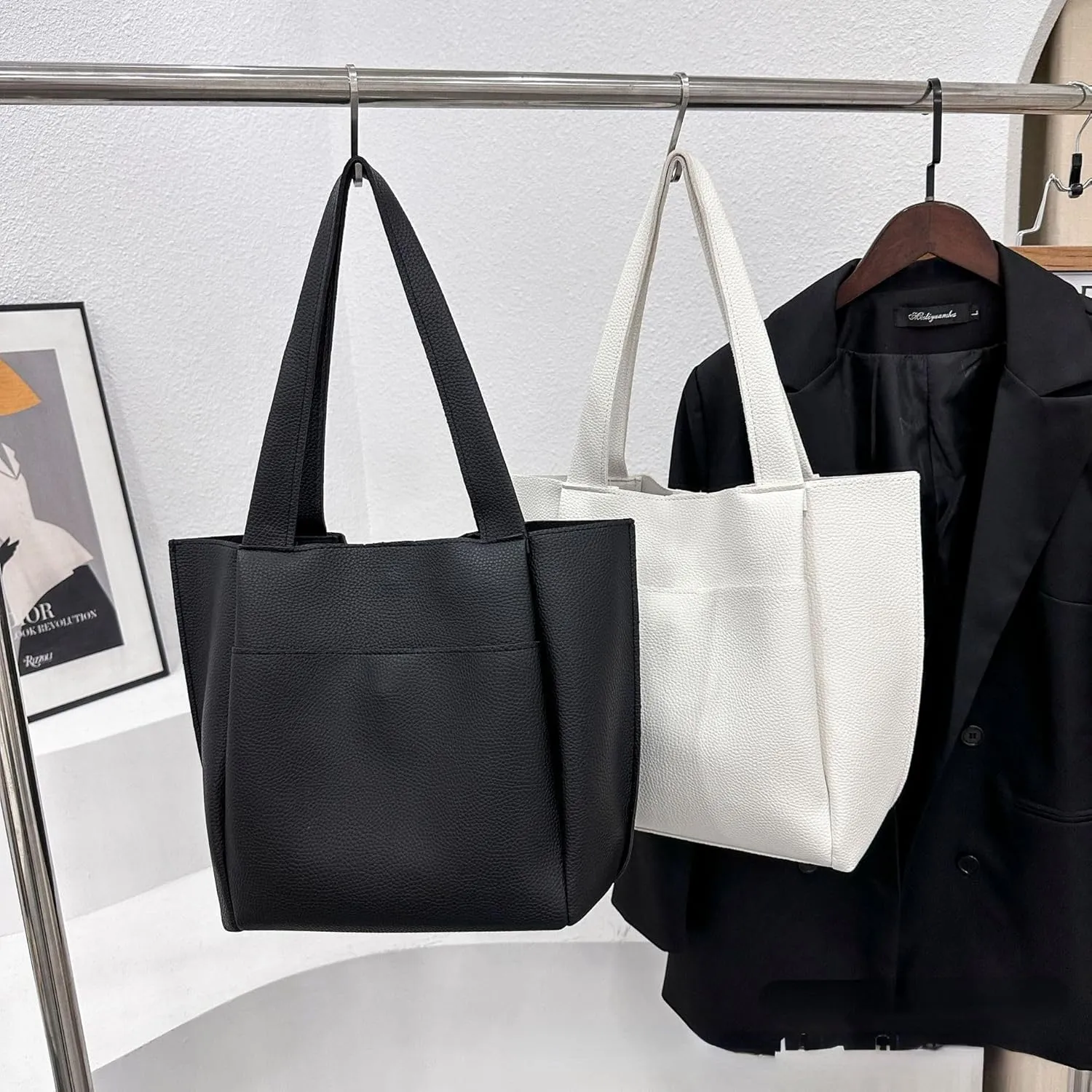 Leather Tote Bag Everything Shoulder Bags Work Crossbody Bag Aesthetic Designer Hobo Bags for Women Cute