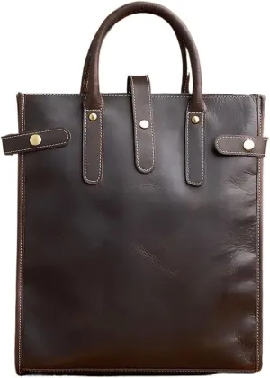 Leather Vintage Men's Handbag Shoulder Bags Leather Briefcase Business Computer Office Bag for 13 Inch Laptop
