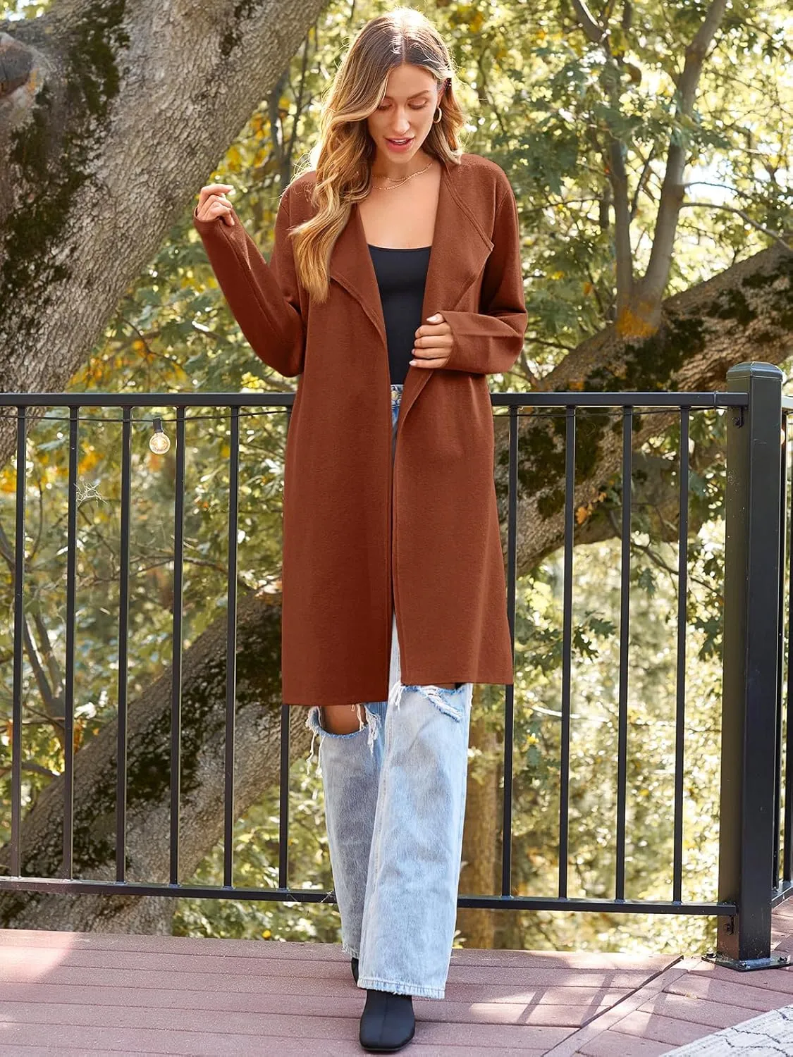 LILLUSORY Women's Long Cardigan Sweaters Oversized Fall Dressy Coatigan Jackets Trendy Knit Winter Coats