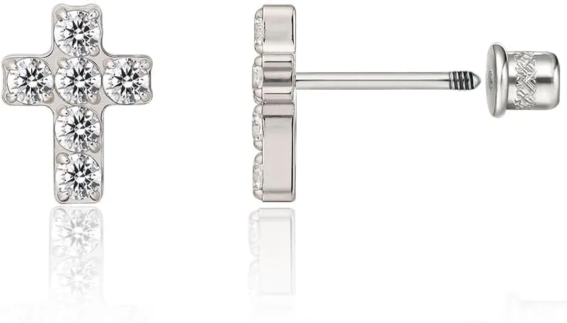 limerencia Hypoallergenic G23 Implant Grade Titanium Screw Back Earrings Tragus 20G Helix F136 Piercing Post for Sensitive Ears Cartilage