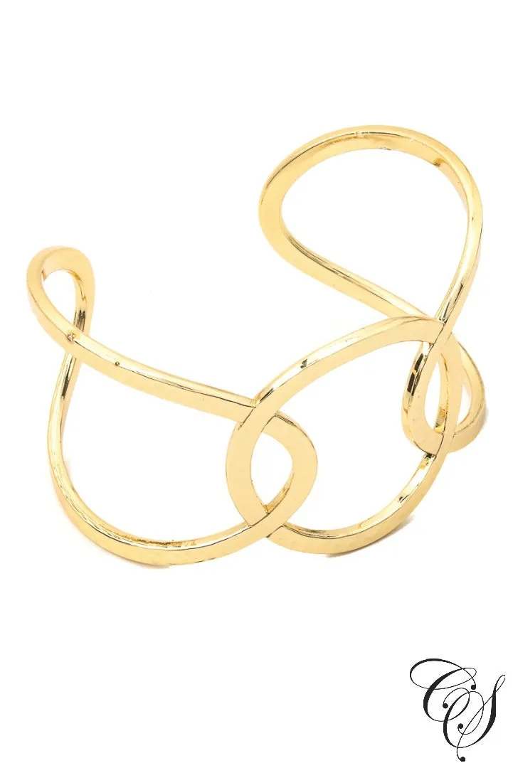 Linked Bent Hoop Cuff Bracelet