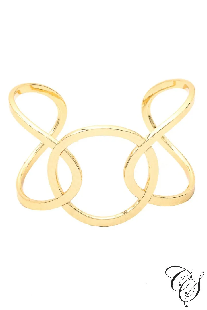 Linked Bent Hoop Cuff Bracelet