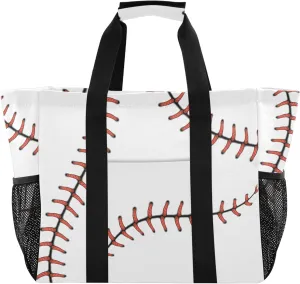 linqin Cartoon Fish Pattern Reusable Grocery Bags, Foldable Canvas Tote Bag Waterproof Travel Beach Bag for Shopping Work Gym