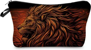 Lion Gifts Lion Makeup Bag Cute Small Organizer Bag Travel Toiletry Zipper Pouch Lion Cosmetic Bag Birthday Christmas Gifts for Lion Lovers Women Friends