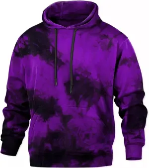 Long Sleeve Retro Tie Dye Hoodies for Men Cozy Oversized Hip Hop Hooded Pullover Novelty Printed Pullover Sweatshirts