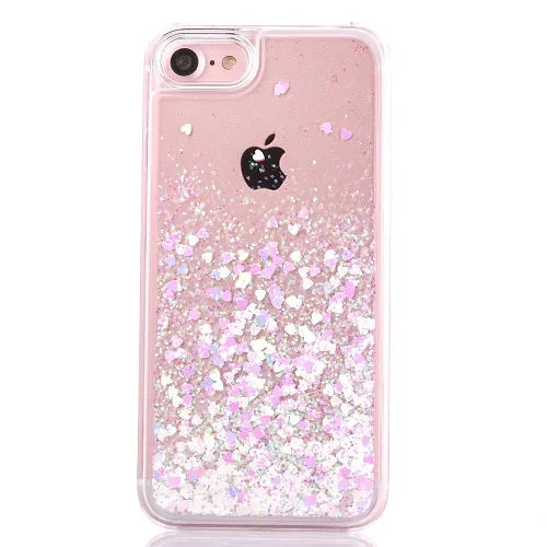 LOVECOM Love Heart Stars Glitter Stars Phone Case For iPhone 5 5S SE 6 6S 7 Plus Dynamic Liquid Quicksand Soft TPU Back Cover