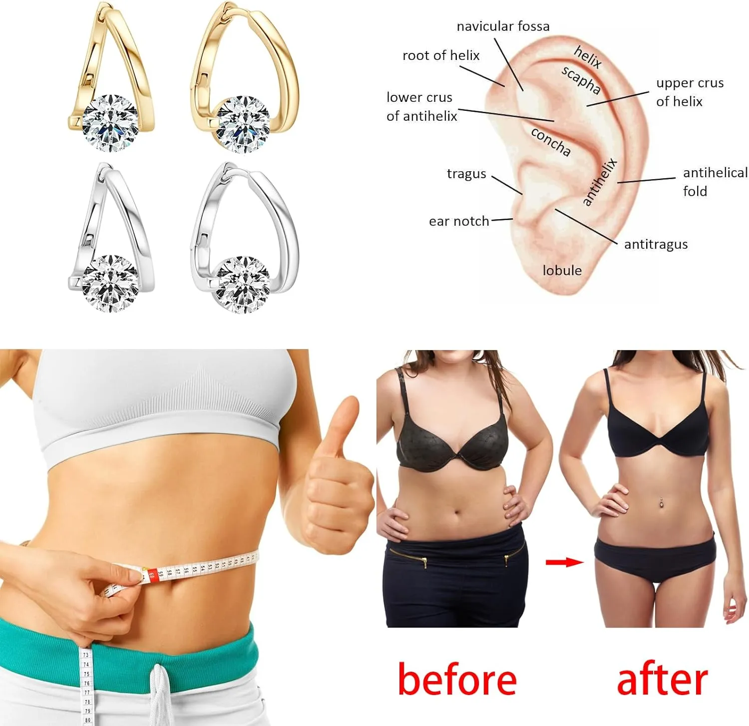 Lymphatic Earrings for Women Histone Halolux Lymphvity Germanium Earrings Atheniz Lymphatic Drainage Earring Chunky Gold Hoop Jewelry Gifts