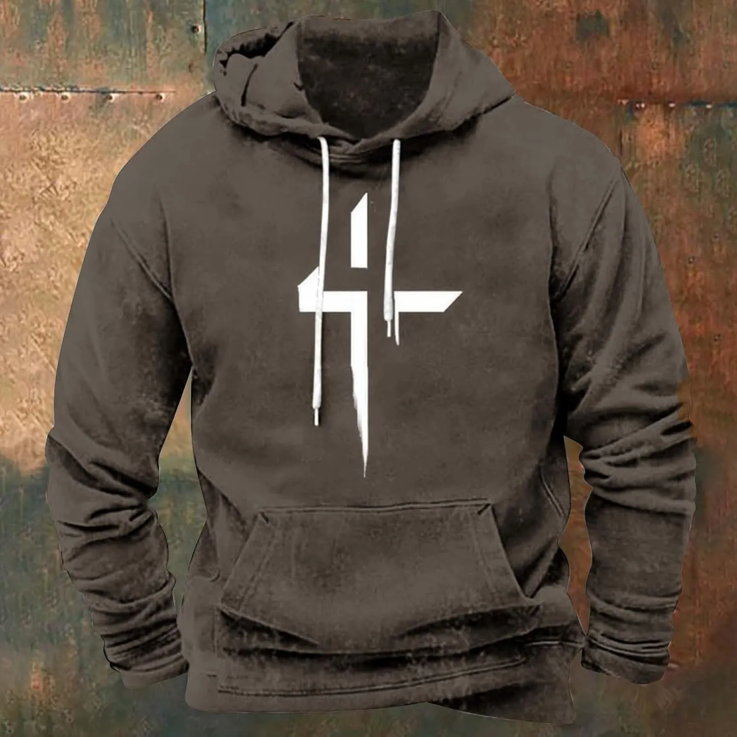 Mens 2024 Casual Cotton Hooded Mens Slim Autumn Casual Solid O Neck Sweater Top Color Men's Fleece Pullover Hoodie
