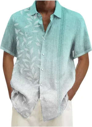 Mens Hawaiian Shirts with Beach Summer Tops Summer Beach Shirt Mens Beach Tees Summer Tees