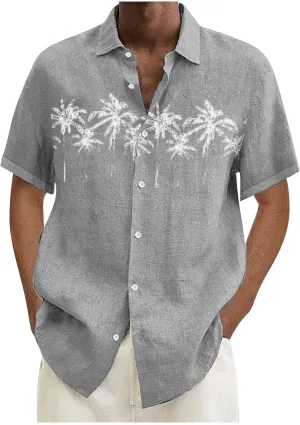 Mens Hawaiian Shirts with Beach Summer Tops Summer Beach Shirt Mens Beach Tees Summer Tees