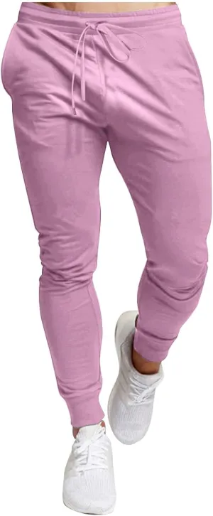 Men's Jogger Pants Slim Fit Elastic Waist Drawstring Comfortable Athletic Sweatpants Casual Durable Everyday