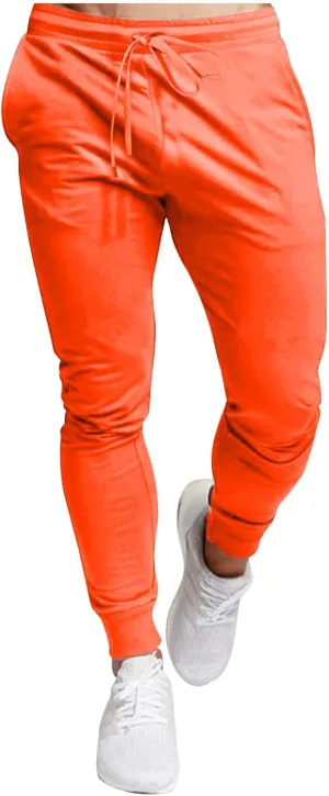 Men's Jogger Pants Slim Fit Elastic Waist Drawstring Comfortable Athletic Sweatpants Casual Durable Everyday