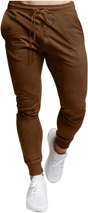 Men's Jogger Pants Slim Fit Elastic Waist Drawstring Comfortable Athletic Sweatpants Casual Durable Everyday