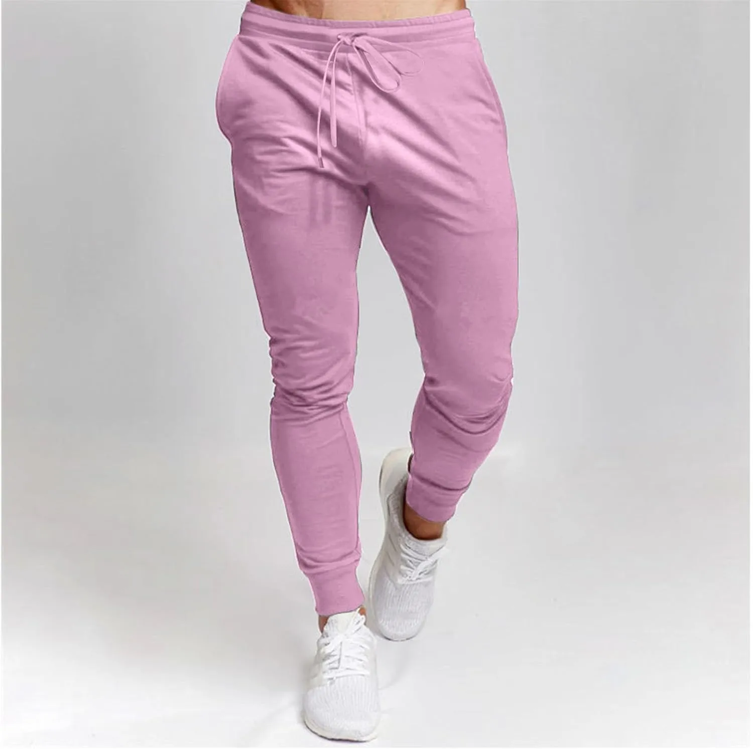 Men's Jogger Pants Slim Fit Elastic Waist Drawstring Comfortable Athletic Sweatpants Casual Durable Everyday