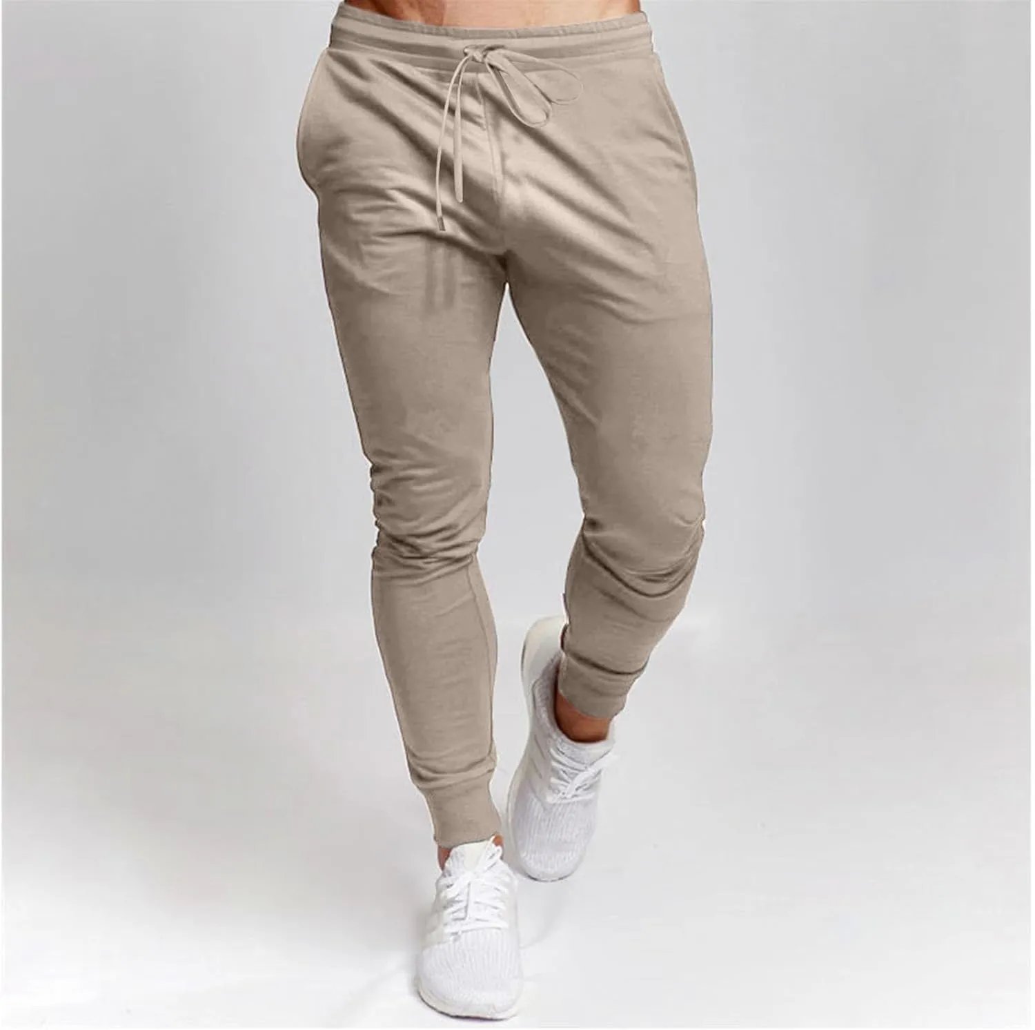 Men's Jogger Pants Slim Fit Elastic Waist Drawstring Comfortable Athletic Sweatpants Casual Durable Everyday