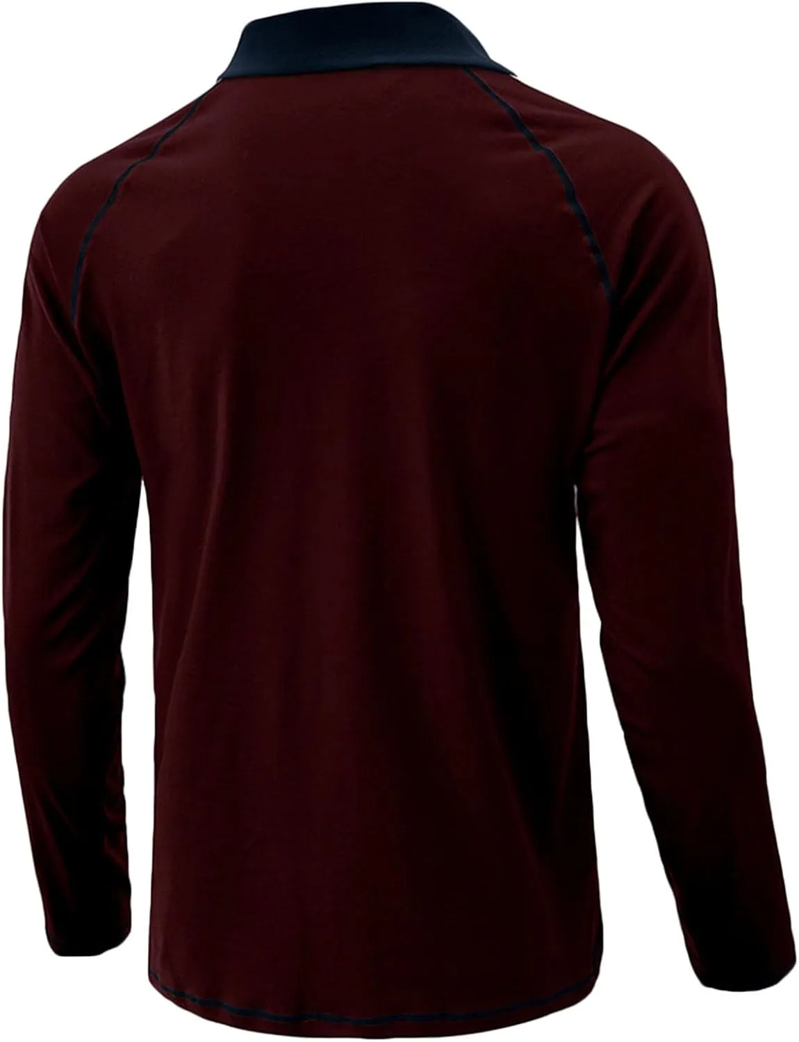 Men's Long Sleeve Polo Shirts Casual Slim Fit Basic Designed T Shirts Contrast Patchwork Pullover Tops Work Shirt